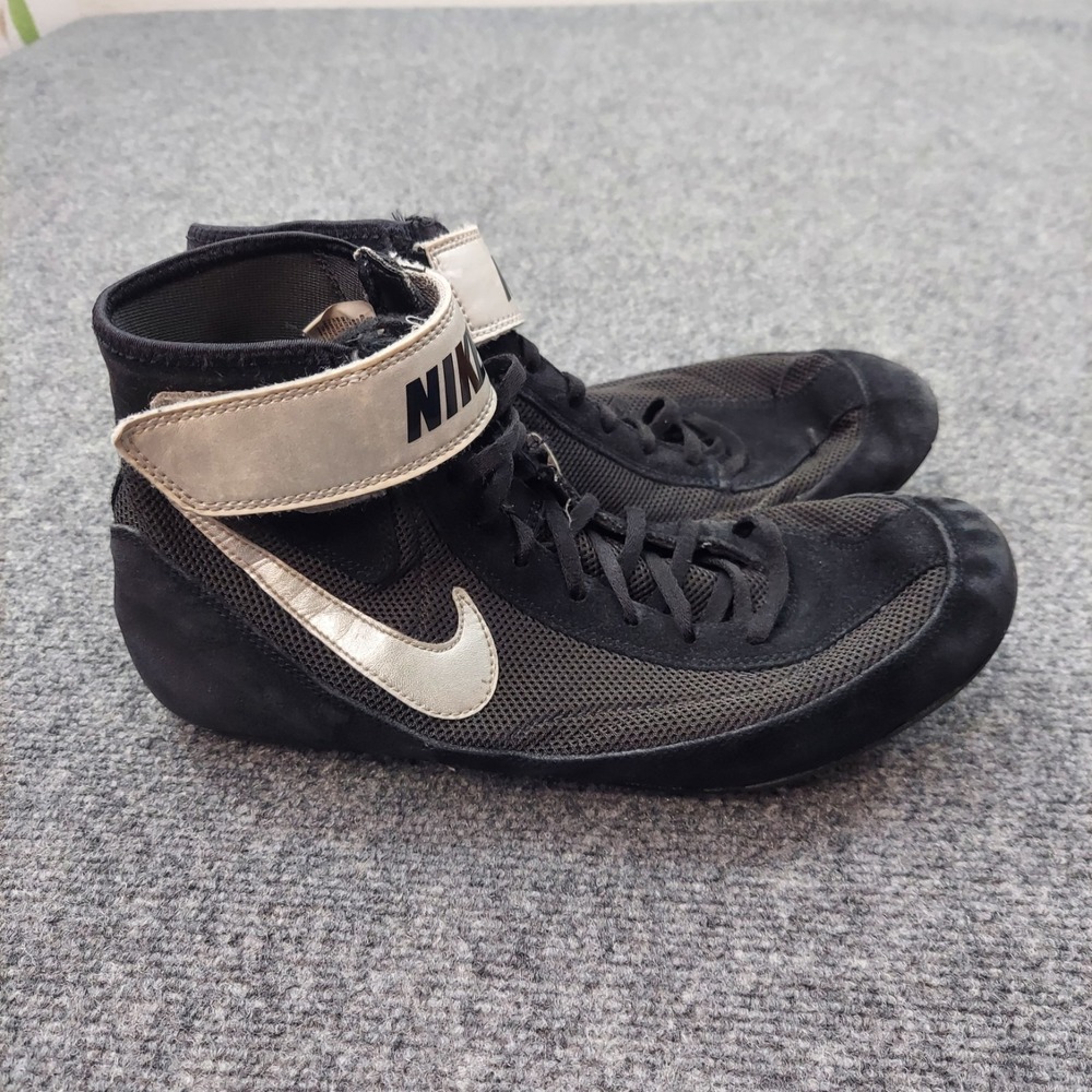 NIKE Wrestling Shoes Mens 11 Black Silver SpeedSweep VII Mat Trainer